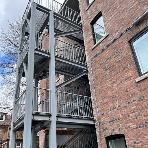 Mobile welding repairs for fire escapes